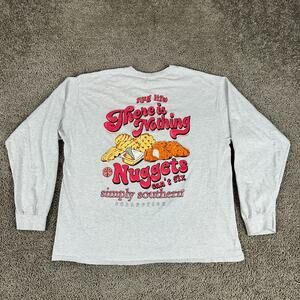 Simply Southern Shirt Womens Extra Large Gray Nothing Nuggets Cant Fix Ladies